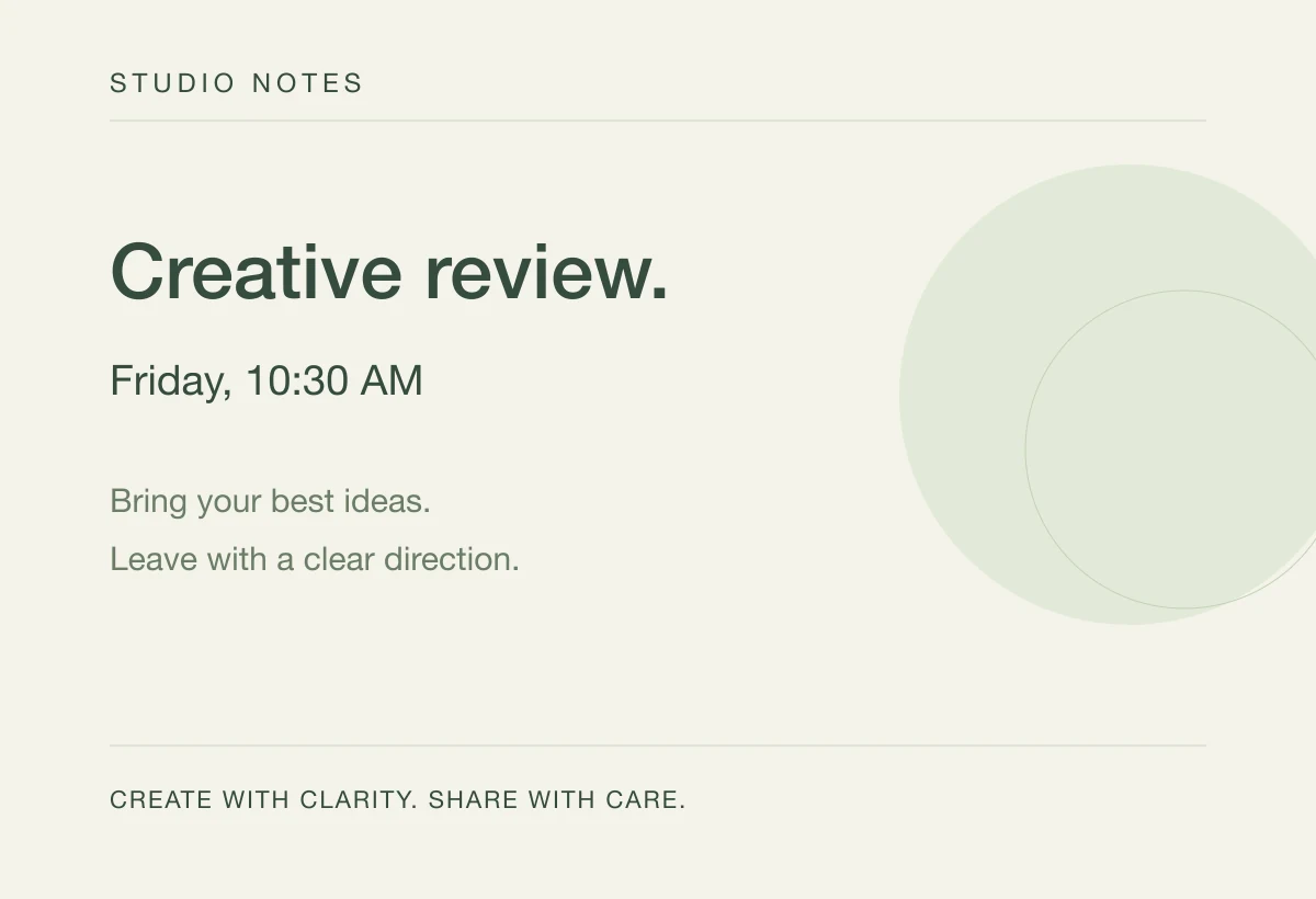 An English creative-review card to use as a sample input for OCR